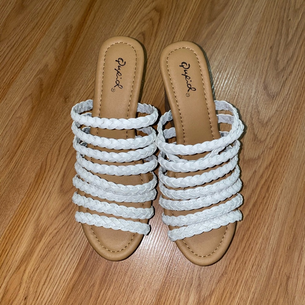 White wedge sandals brand new